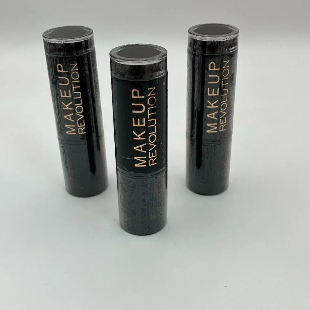 Makeup Revolution Amazing Lipstick 100% Vamp Rouge A Levres Pack Of 3